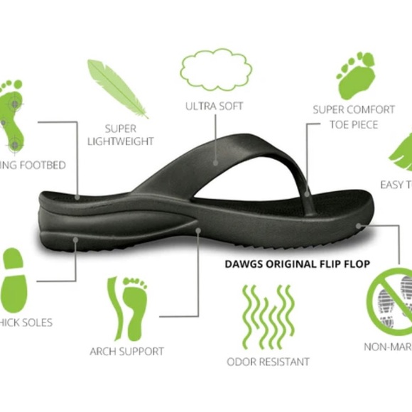 NWT Dawgs Flat Grey Flip Flops - Picture 2 of 3